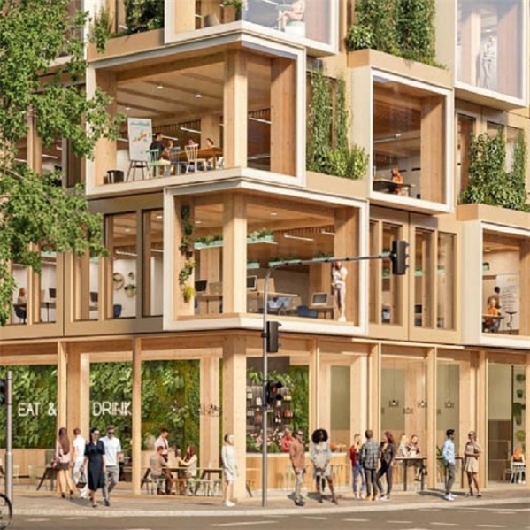 Landmarkgebäude! Innovative Holz-Hybrid-Architektur auf höchstem Niveau